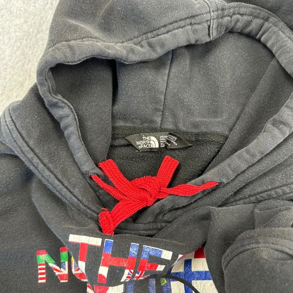 The North Face Mens International Collection Flag Logo Hoodie Black XL